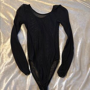 Black Sheer Long Sleeve Bodysuit